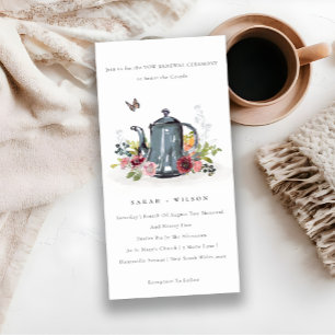 Invitation de renouvellement de cute Rose à feuill