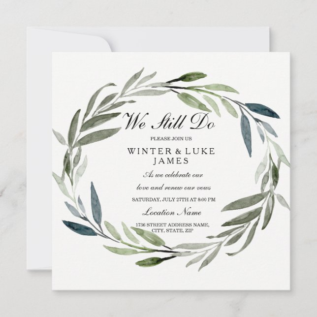 Invitation de renouvellement de la vow de la couro (Devant)