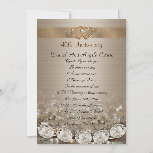 Invitation de renouvellement de vœux pour le 40e a (Devant)