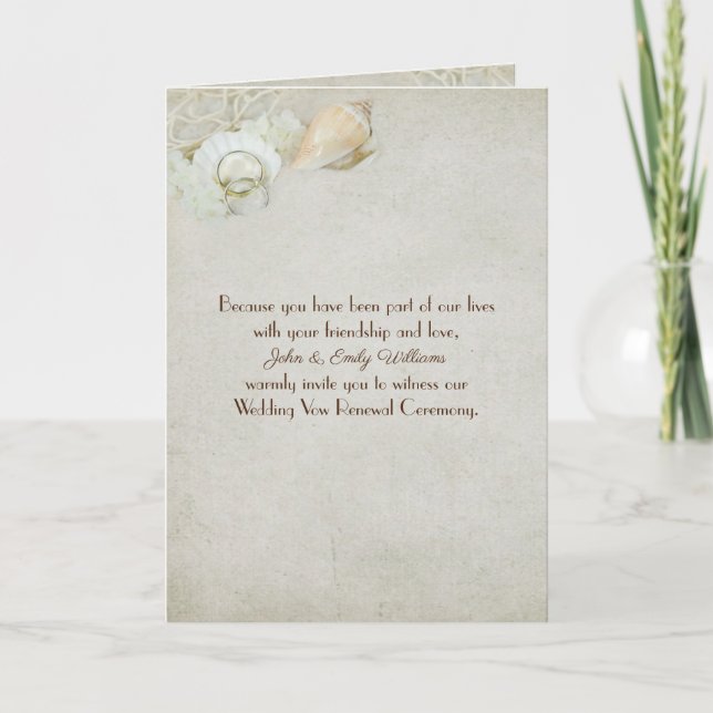 invitation de renouvellement du vow mariage seashe (Devant)