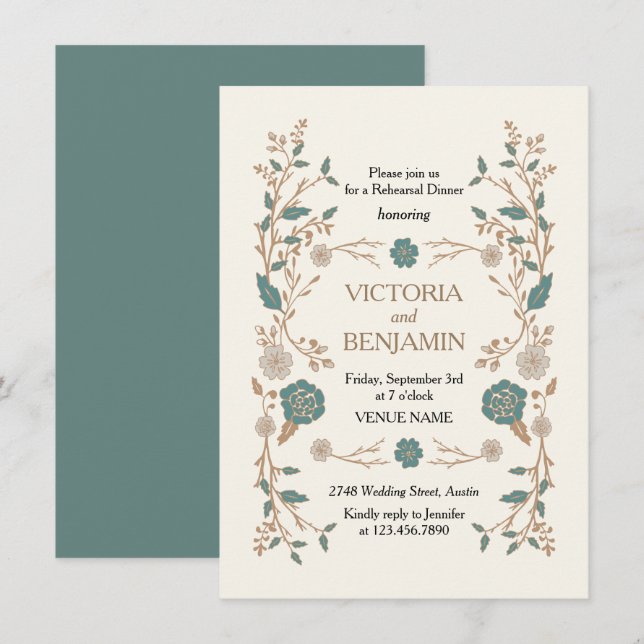 Invitation de répétition de bibliothèque vintage (Devant / Derrière)