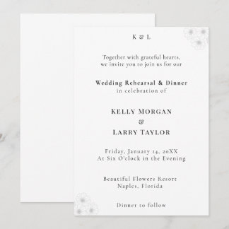 Invitation de répétition de mariage Élégance Soft