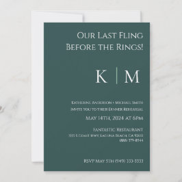 Invitation de répétition mariage-Emerald Green