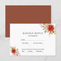 Invitation de réponse de mariage floral Bohème rus