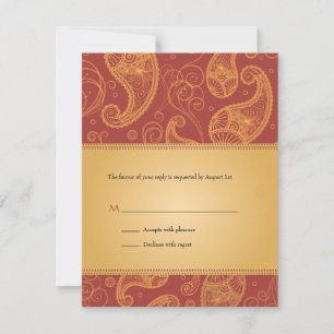 Invitation de réponse de mariage Paisley Dreams