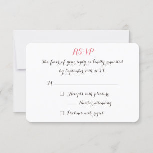 Invitation de réponse de mariage personnalisée élé