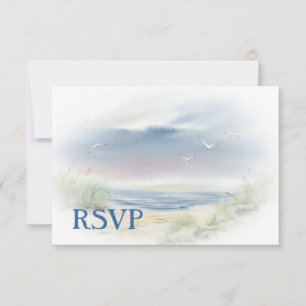 Invitation de réponse de mariage sur la plage