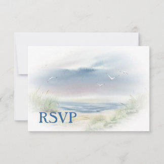 Invitation de réponse de mariage sur la plage