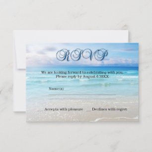 Invitation de réponse de mariage sur la plage