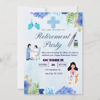 Invitation de retraite de fête pour infirmière à m