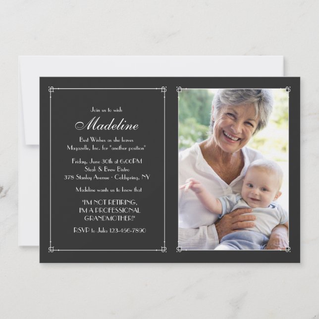 Invitation de retraite de photo de cadre d'amour (Devant)