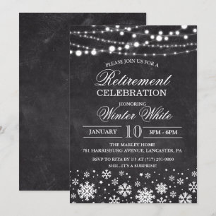 Invitation de retraite Flocons de neige d'hiver