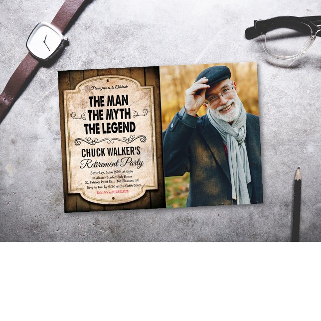 Invitation de retraite Légende Mythe Homme (Créateur téléchargé)