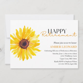 Invitation de retraite Tournesol | Enseignant ou A