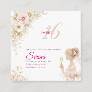 Invitation de rêve fleuri doux pour un anniversair