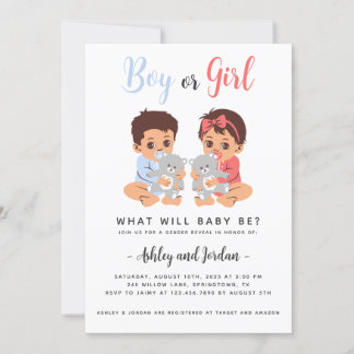 Invitation de révélation de genre garçon ou fille