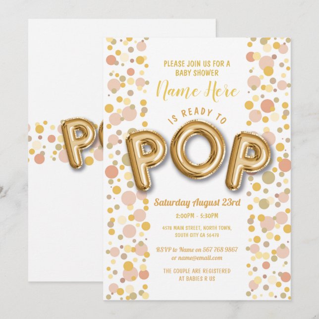 Invitation de révélation de genre prêt à POP Baby  (Devant / Derrière)