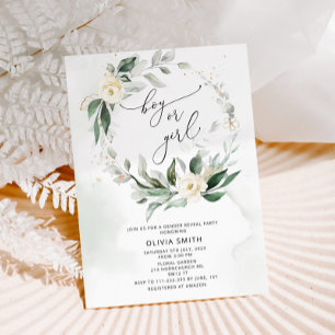 Invitation de révélation de sexe à l'aquarelle ave