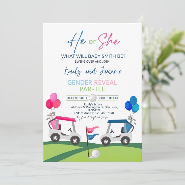 Invitation de révélation de sexe de golf Il ou Ell (Debout devant)