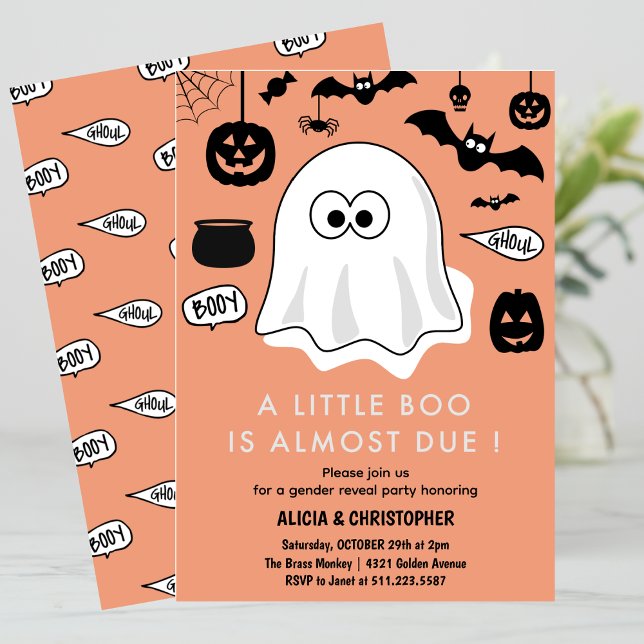 Invitation de révélation de sexe Halloween Fantôme (Halloween-Gender-reveal-invitation-Ghost-1)