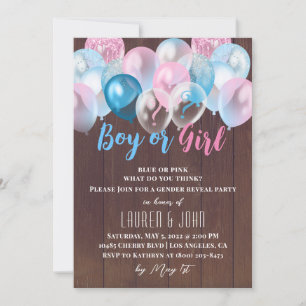 Invitation de révélation de sexe masculin ou fémin