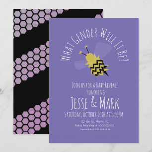 Invitation de révélation du sexe Bébé Violet Noir