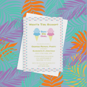 Invitation de révélation du sexe de bébé avec glac