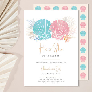 Invitation de Révélation du Sexe de Bébé Océan Il