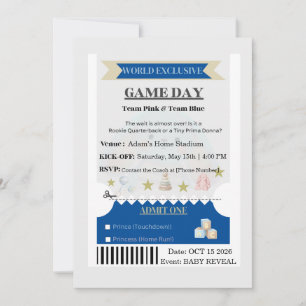 Invitation de révélation du sexe de bébé sur le th
