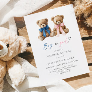 Invitation de révélation du sexe de l'ours à ruban