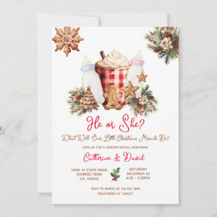 Invitation de révélation du sexe de Noël dans une