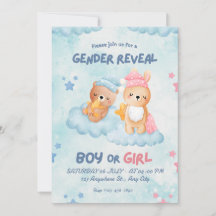 Invitation de révélation du sexe des ours mignons