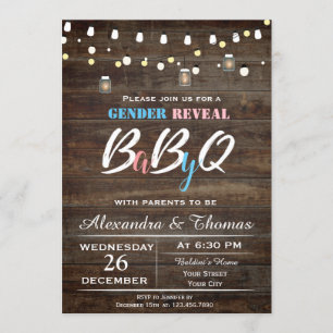 Invitation de révélation du sexe du bébé