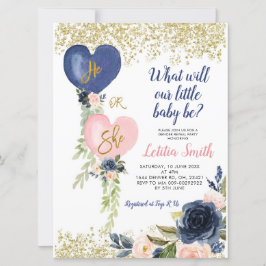 Invitation de révélation du sexe du bébé avec des