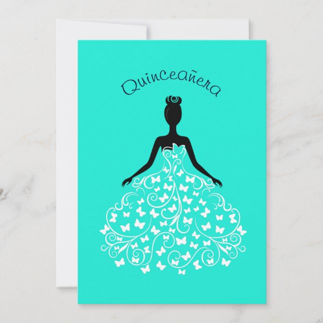 Invitation de robe de boule de Quinceanera de (Devant)