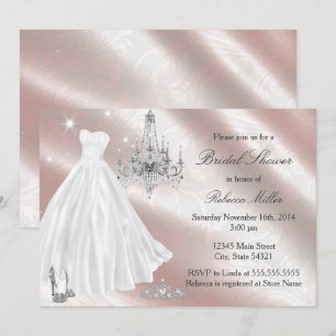 Invitation de robe de mariée jolie pour la fête de