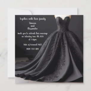 Invitation de robe de mariée noire