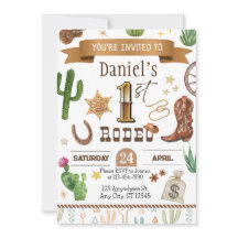 Invitation de Rodeo First Birthday Party