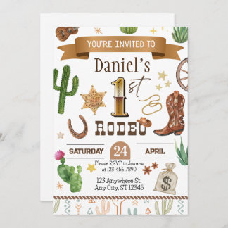 Invitation de Rodeo First Birthday Party