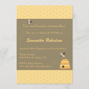 Invitation de ronflement d'anniversaire d'abeilles