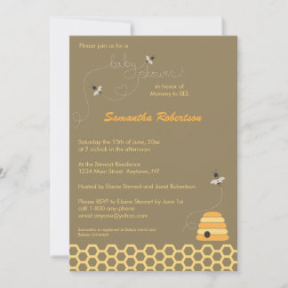 Invitation de ronflement de baby shower d'abeilles