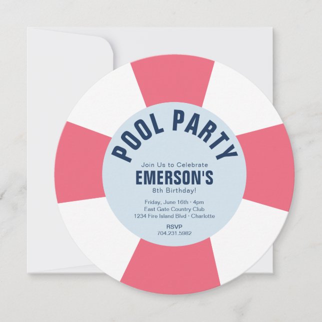 Invitation de rose de fête d'anniversaire de (Devant)