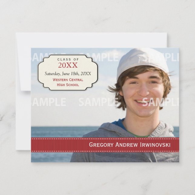 Invitation de ruban d'obtention du diplôme (Devant)