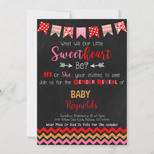 Invitation de Saint Valentin à la révélation de ge