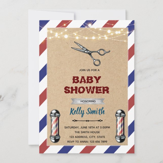 Invitation de salon de coiffure pour hommes (Devant)