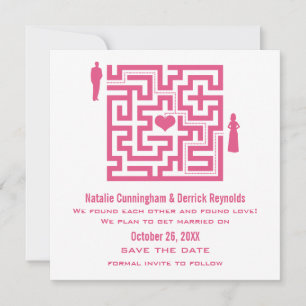 Invitation de sauvegarde de date de labyrinthe d'a
