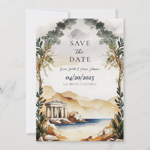 Invitation de sauvegarde de date de mariage grec A