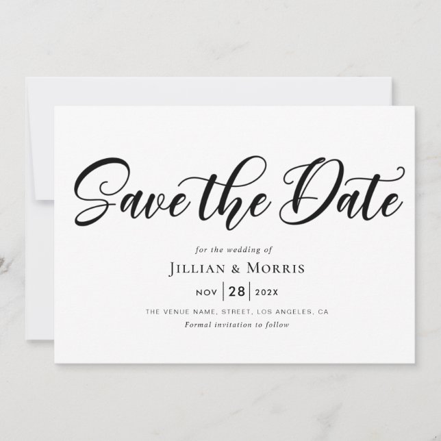 invitation de sauvegarde de date en écriture rusti (Devant)