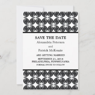 Invitation de sauvegarde de date Moderne Deco Noir