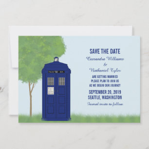 Invitation de sauvegarde de date Police Box v4